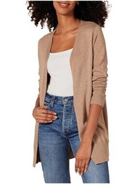 Women's Plus Size Lightweight Open-Front Cotton Blend Cardigan